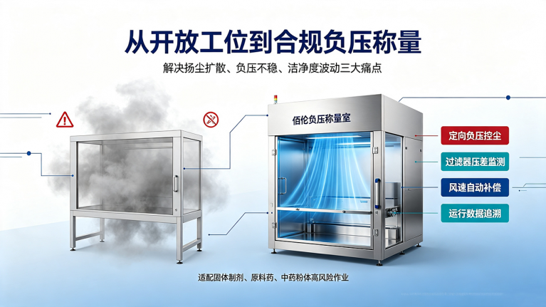 佰伦负压称量室助力药企合规升级 1