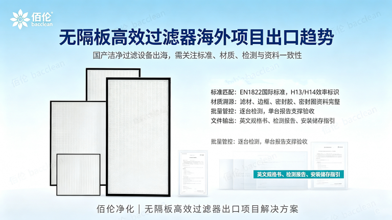 无隔板高效过滤器海外项目出口趋势，国产产品出海的机遇与注意事项