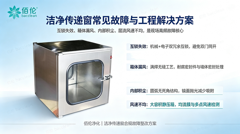 洁净传递窗常见故障溯源：互锁失效、漏风、内部积尘问题工程解决方案