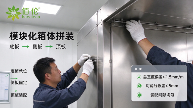 现场组装：模块化箱体拼装