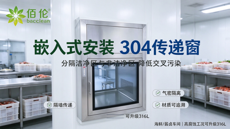 海鲜 酱卤加工嵌入式安装传递窗